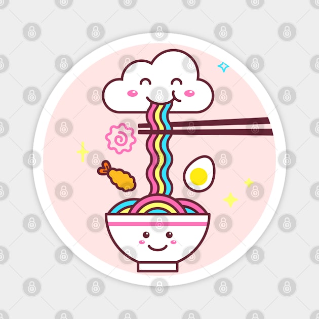 Kawaii Ramen Rainbow Magnet by machmigo